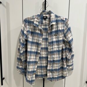 O'Neill Blue and Tan Plaid Flannel Shirt